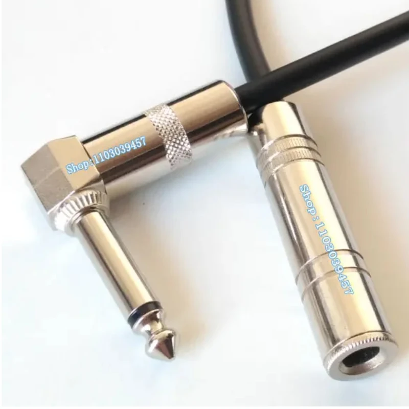 30cm Short Right Angle Male to Female TS TRS 6.35 Audio Cable Line 90 Degree Bend Mono Stereo 6.35 Male Female Audio Line Cable