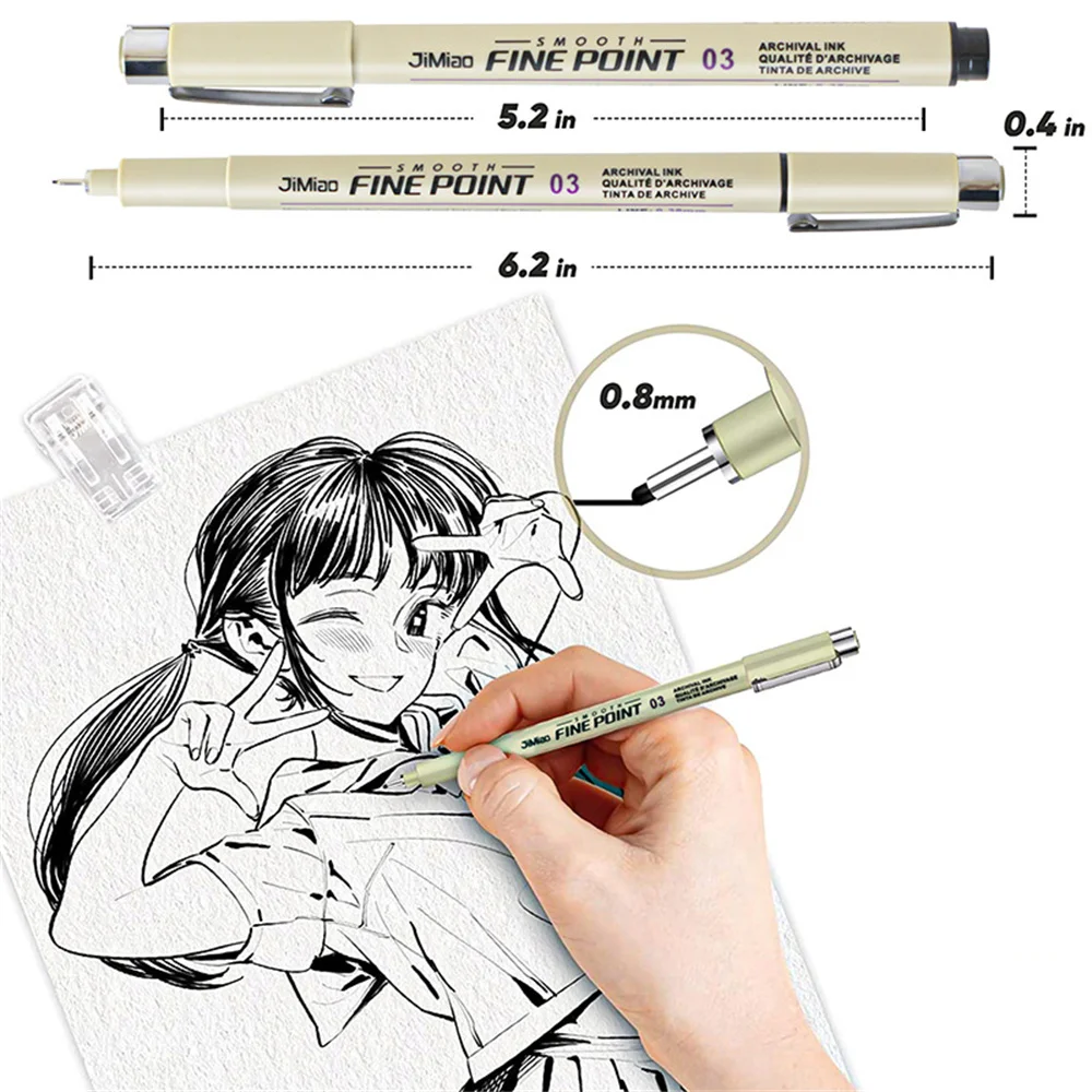 Micro Fineliner Pens, Black Drawing Art Pens, Waterproof Ink Set Artist Sketch Outline Pen, Precision Drawing and Sketching Kit 4