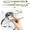 Micro Fineliner Pens, Black Drawing Art Pens, Waterproof Ink Set Artist Sketch Outline Pen, Precision Drawing and Sketching Kit 4