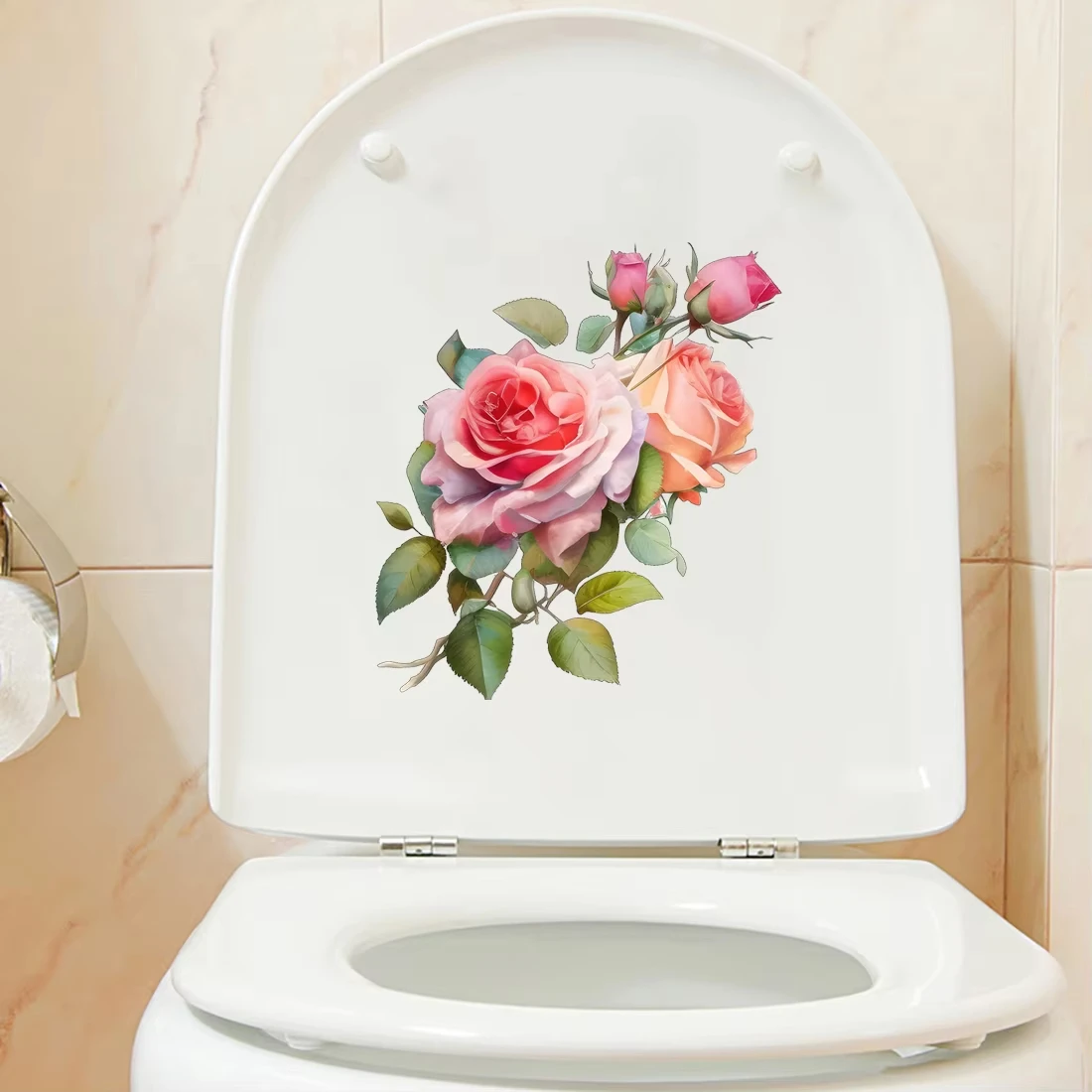 Vinyl Stickers Light colored watercolor multi-color rose art wall stickers for home decoration E89