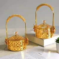 Metal Ramadan Tray with Lid and Handle Decorative Snacks Container Candy Box Multifunctional Serving Tray 1
