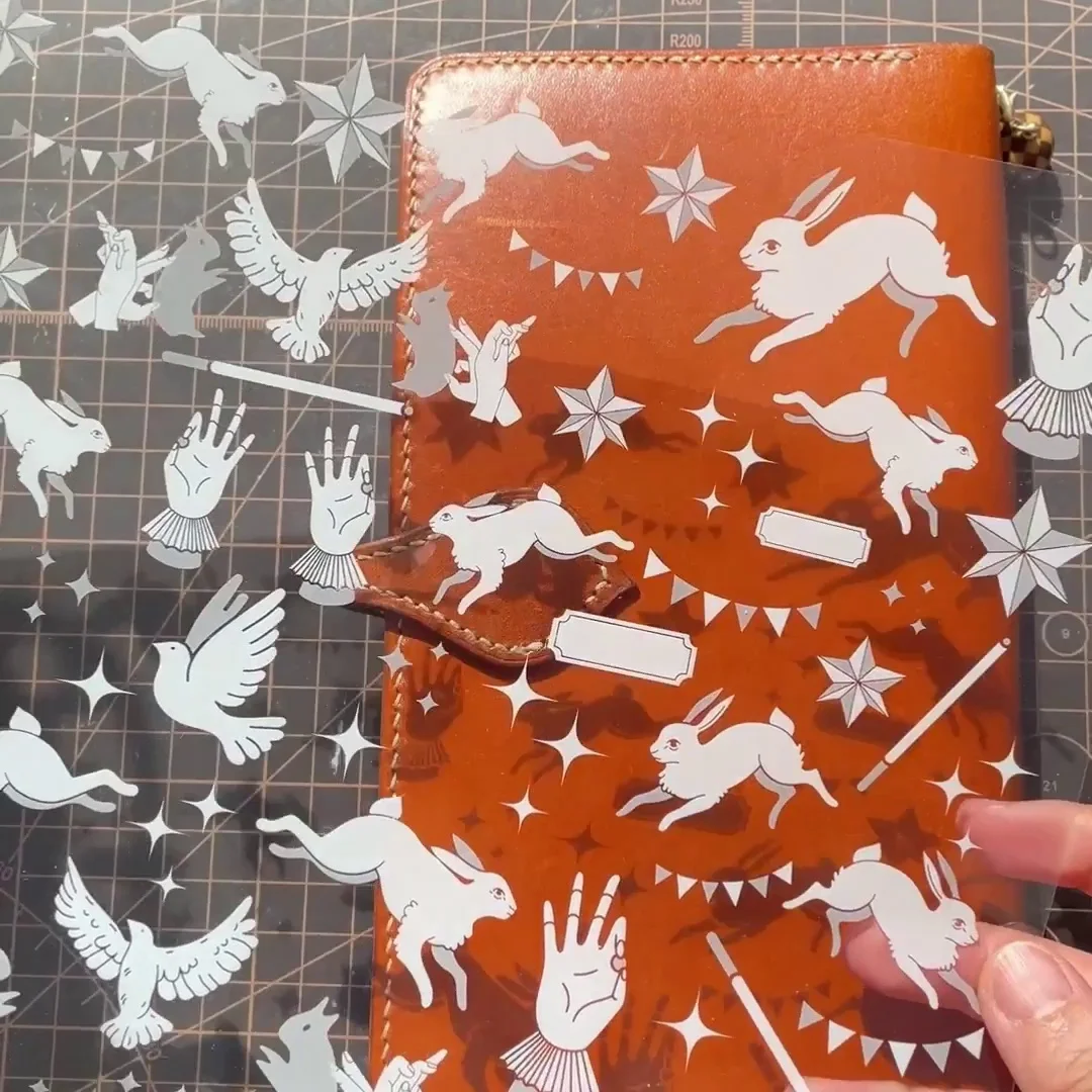 A4 White Ink Flower Transparent PET Film Binder Index Separator Page Dividers DIY Diary Book Sticker Stationery