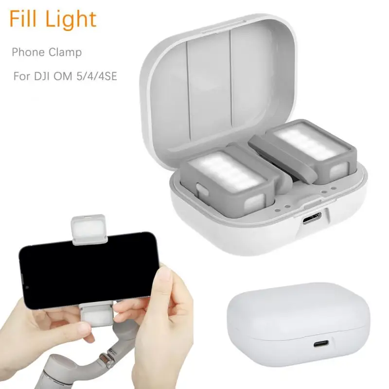 For DJI OM 5/4SE Fill Light Phone Clamp Adjustable Brightness And Color
