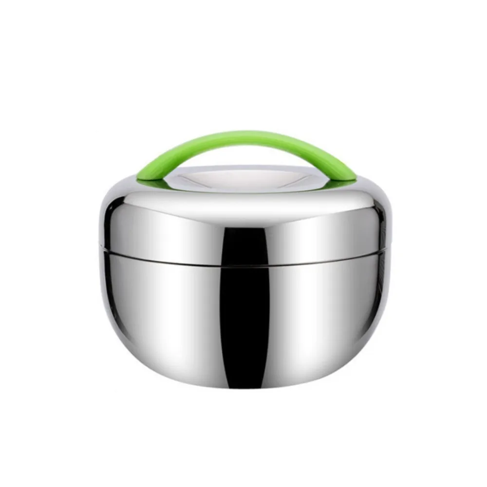 Paslanmaz Çelik Öğle Yemeği Kutusu Çocuklar için Gıda Kabı Kolu Isı Tutma Isı Yalıtım Kase Taşınabilir Piknik Öğle Yemeği Kutusu