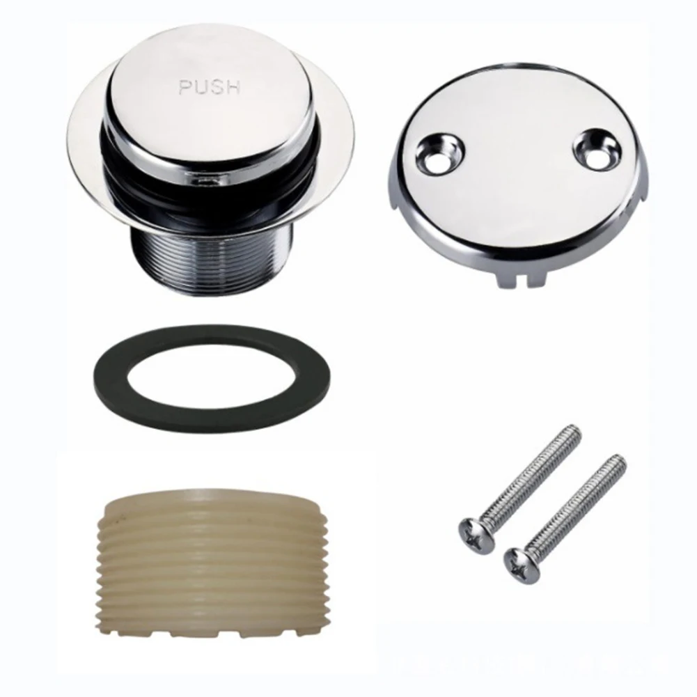 1set Bath Tub Drain Kit For Home Bathroom Tip-Toe Bath Tub Drain Kit With Two-Hole Overflow Cover Plate Household Accessories
