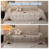 Fluffy Lines Stripes Jacquard Sofa Towel with Tassels, Double-side, for Living Room Camping Picnic Large Blanket Leisure Relax 5