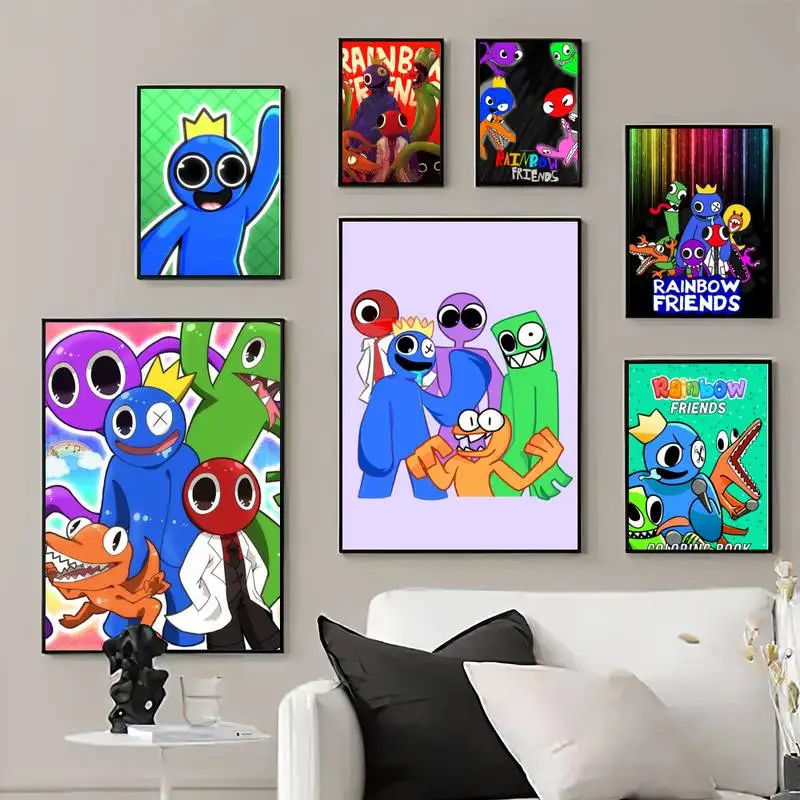 Green, orange and Blue rainbow friends characters  Poster for Sale by  ismailalrawi