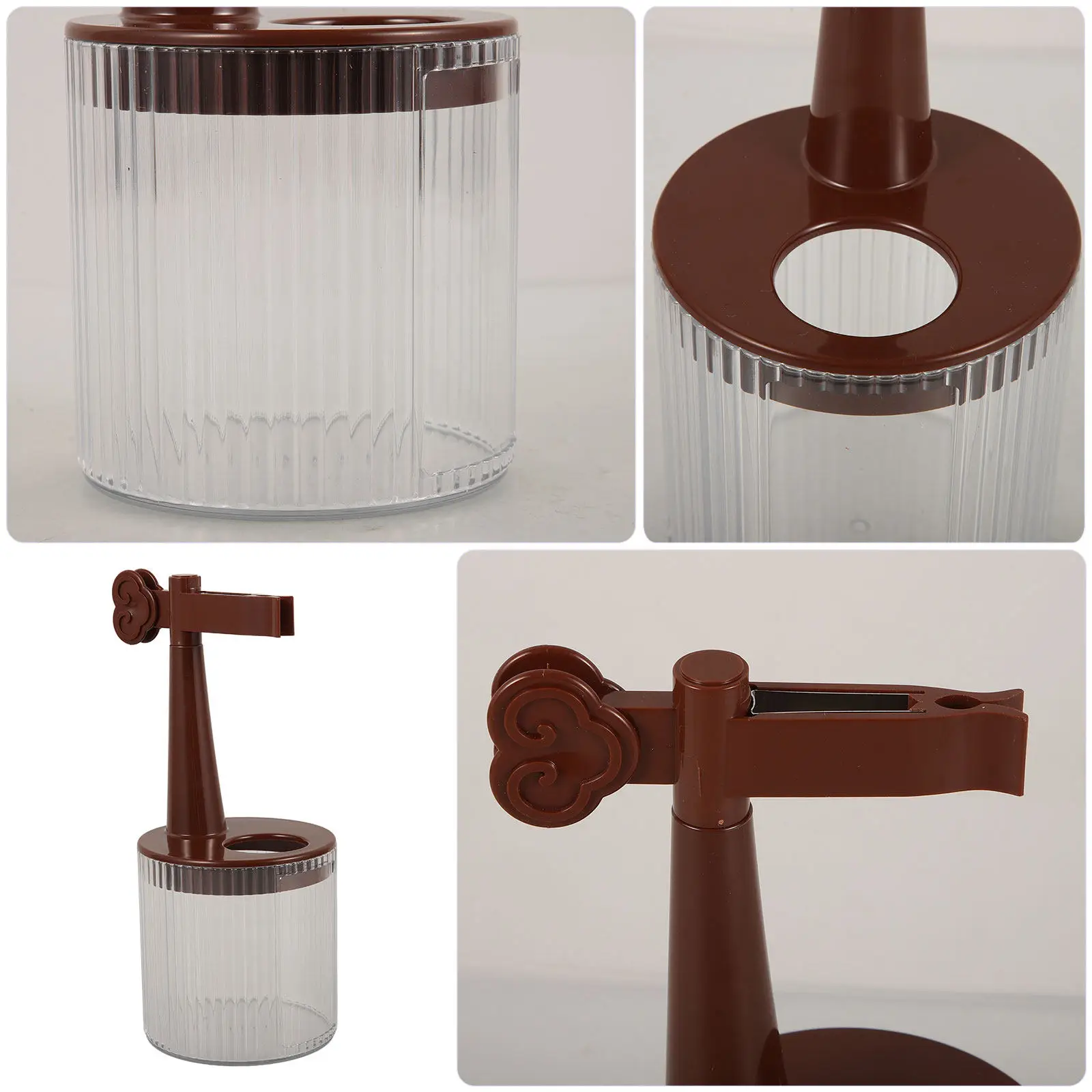 페인팅 브러쉬 클리너 플라스틱 홀더 클래식 브라운 브러쉬 펜 보관 랙 데스크탑 아트 펜 홀더 편리한 사용