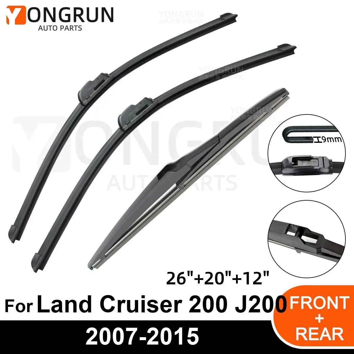 

Щетка стеклоочистителя для TOYOTA Land Cruiser 200, 26/20/12 дюймов, 2007 - 2015