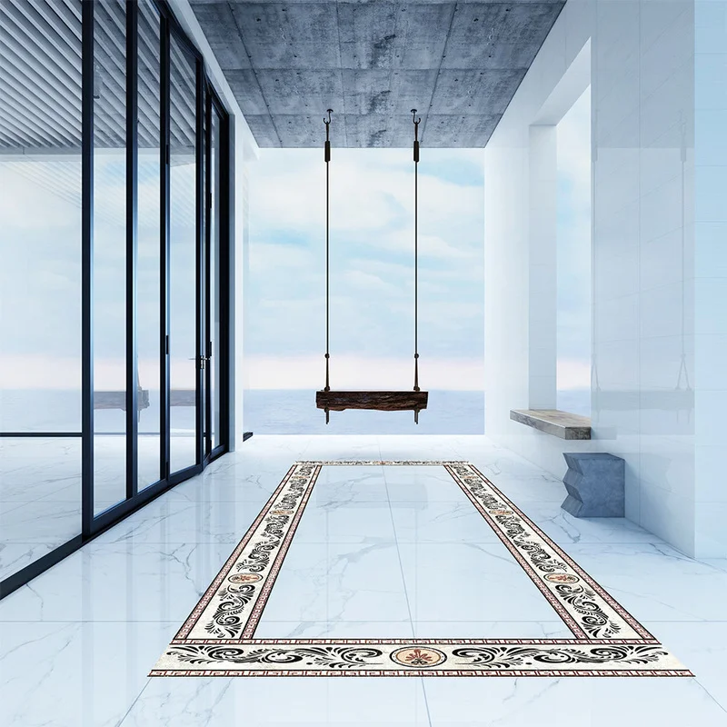 Self Adhesive Wall Skirting Border Sticker Waterproof Wallpaper Bathroom Office Glass Waist Line Tile Floor Sticker Home Decor