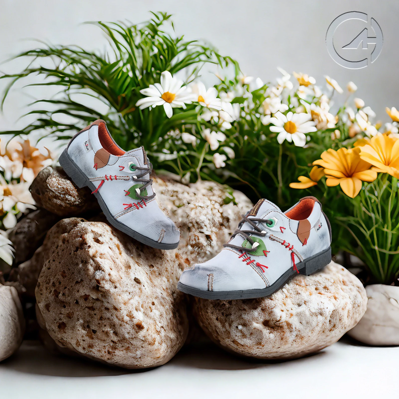 TMA EYES Damen Hexen Schuhe Halloween - Handgenähte Lederschuhe