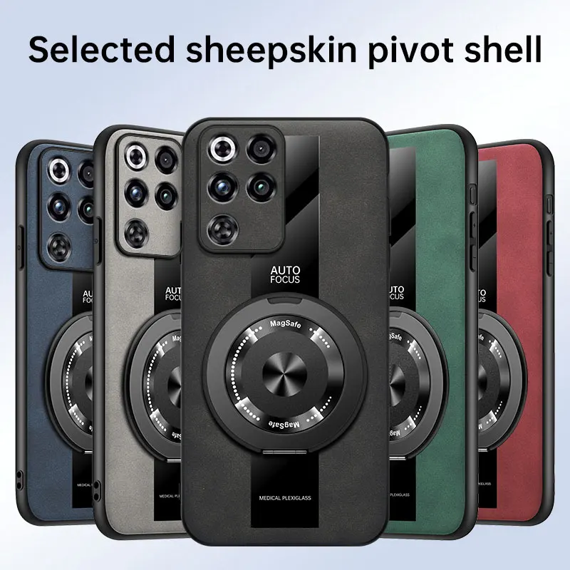 Luxury Leather Brushed 360° Rotating Stand Shockproof Case Cover