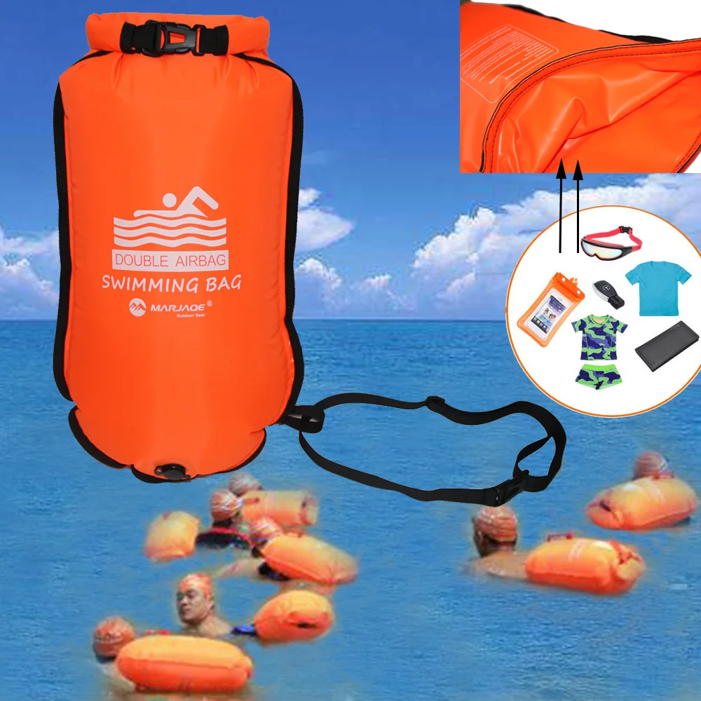 2pack Safety Swim Buoy Float Inflatable Air Bag for Open Water Swimming