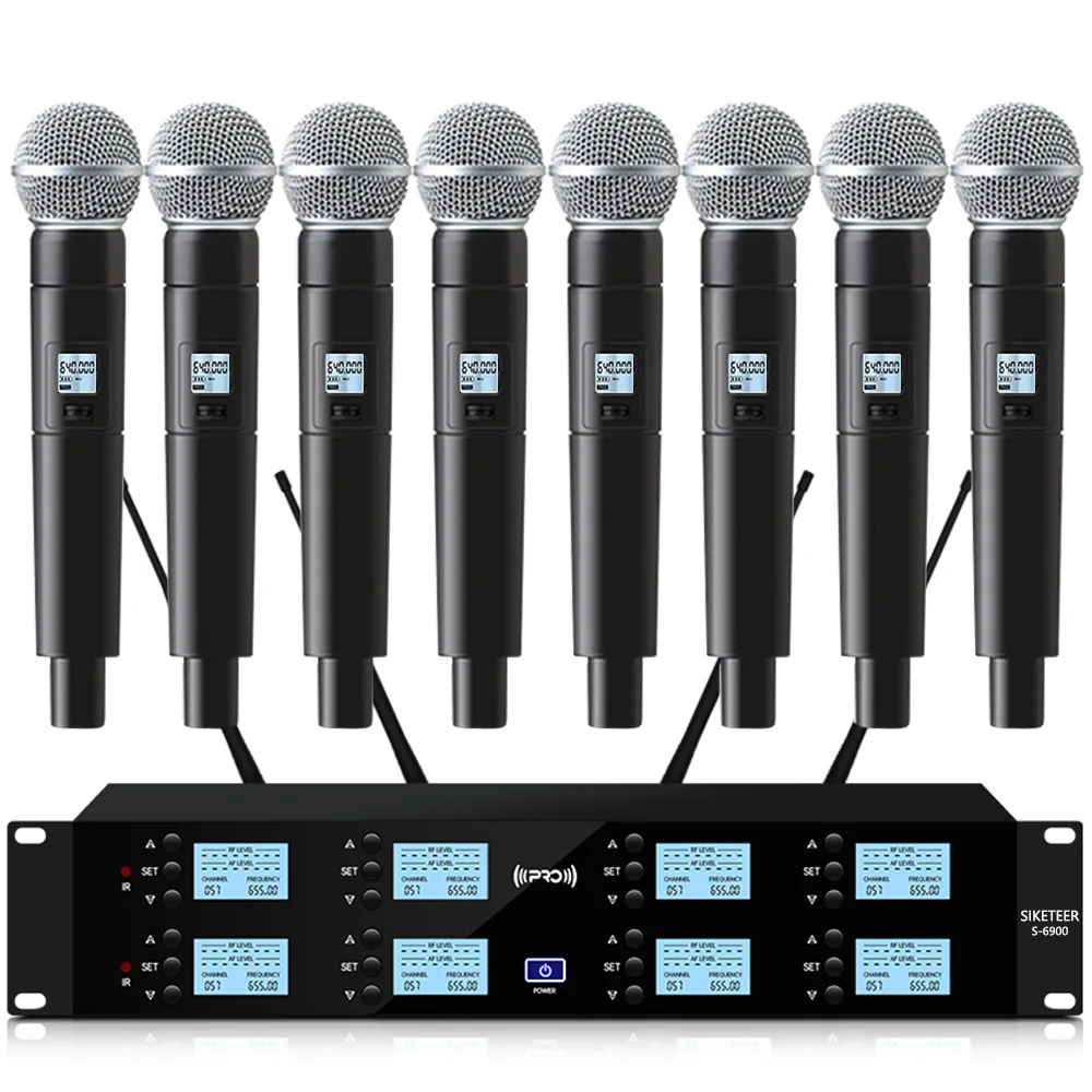 

UHF Professional Wireless Microphone System- Multifunctional Microphone Combination for Stage Conference Lecture Hall Parties