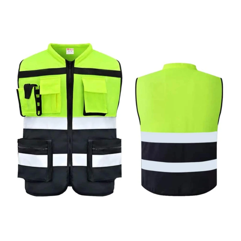 High Visibility Reflective Safety Vests Traffic Construction Vest Functional Pockets reflective safety vest,reflective safety jacket