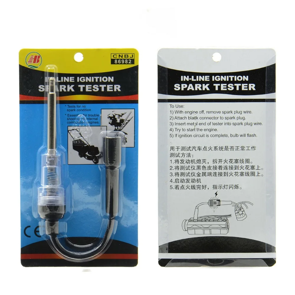 In-Line Spark Plug Tester Engine Ignition Coil Tester Compatible for Automotive Car Lawn Mower Truck Chainsaw Motorcycle