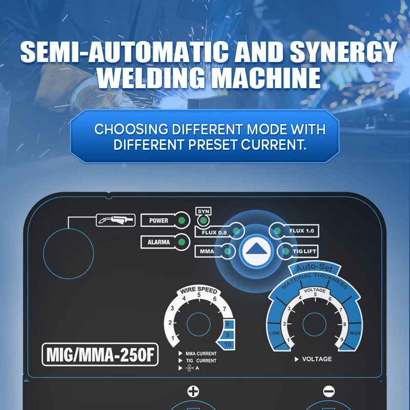 L Semi-Automatic Welder Synergy Welding Machine Gas-Less 3 in 1 MIG MMA LIFT TIG For Household Welding 4