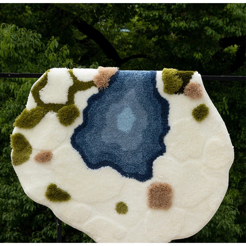 Nordic 3D Forest Moss Handmade Tufted Rug 3