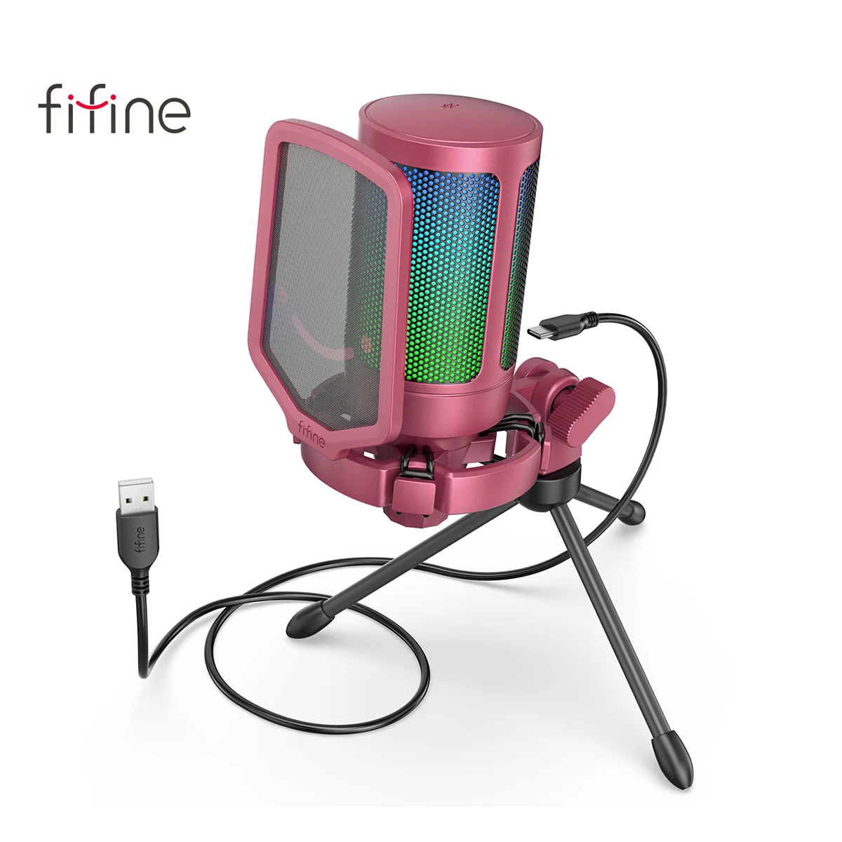 ゲーミング マイク USB レコーディング ヘッドホンジャック ピンク Amazon.co.jp: FIFINE USBコンデンサーマイク RGBライト