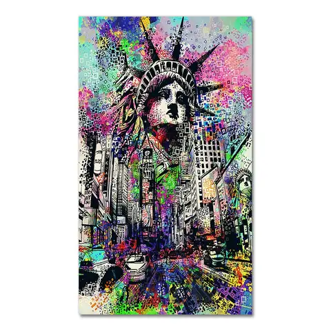 Street Graffiti Art Canvas Painting Abstract Statue of Liberty Posters Prints Wall Art Picture for Living Room Decor