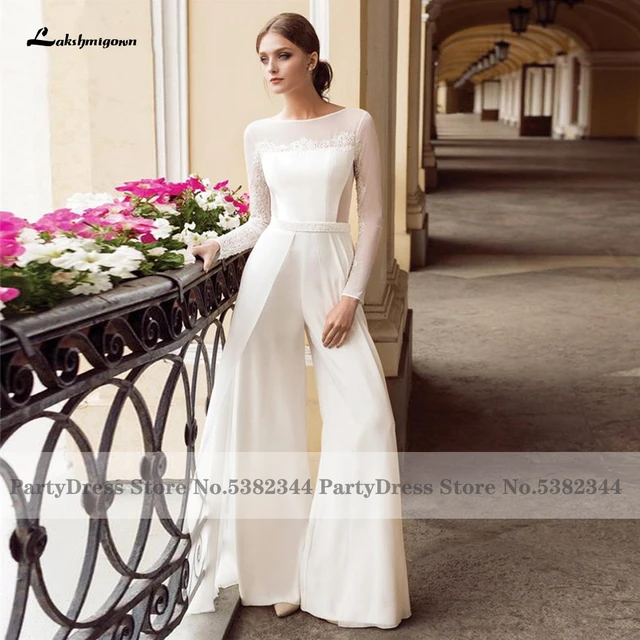 Modest Chiffon Wedding For Brides Vintage Long Skeeve Bohemian Wedding Dresses 2023 Vestido Blanco Boda Civil - Wedding Dresses - AliExpress