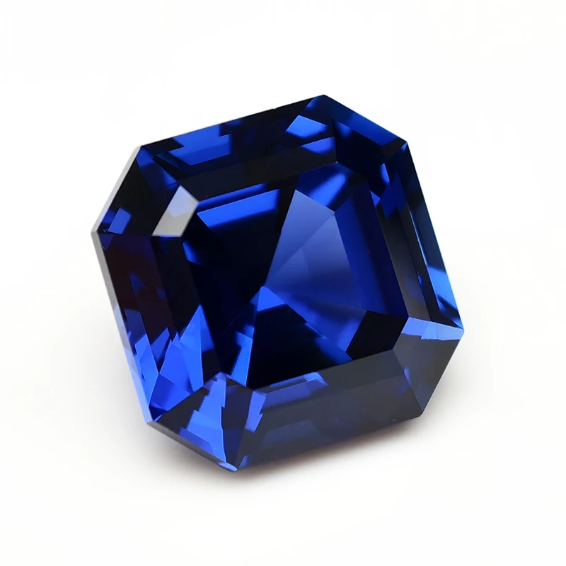 Top Lab Grown Sapphire Gemstone Asscher Cut Royal Blue Synthetic Sapphire Gems Loose Stone With AGL Certificate