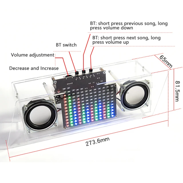 DIY-Bluetoothスピーカーキット,LEDミュージックスペクトル,電子はんだ 