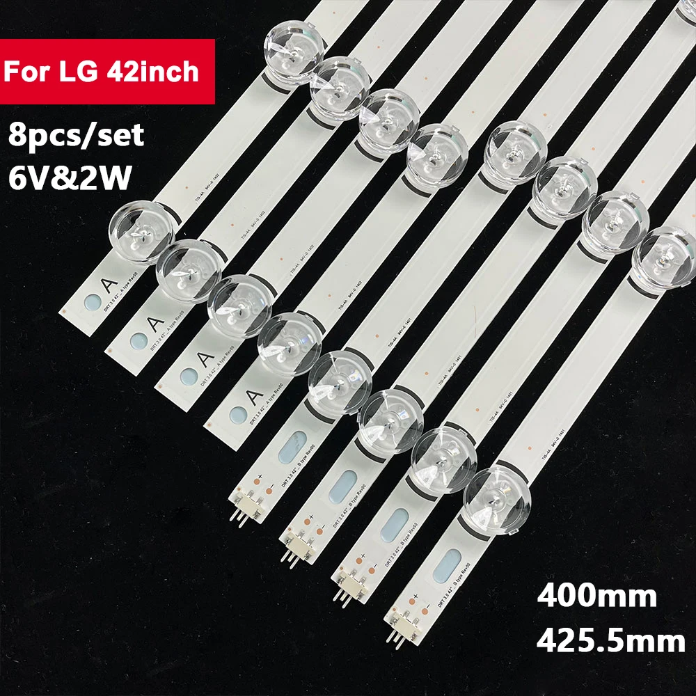 42lb for lg 42gb6310 42lb6500 42lb5500 42lb5800 42lb5700 42lb561v 42lb570v drt3 0 42 a b tv led strip tv backlight to repair 4Pairs/set 42in LED Backlight Strip for LIG 42LB 4+4led 42LX530S 42LF5500 42LF6200 42LF5800 42LF5600 42LY310C 42LB620V 42LB580