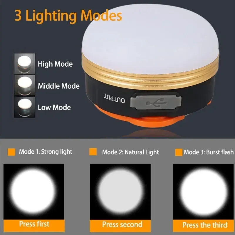 LED Lantern Portable Camping Light 3 Lighting Modes Camplights Hanging Rechargeable Outdoor Tent Home Emergency Lamp Magnet camping light,portable lanterns,camping lamp,camping lantern,emergency lights