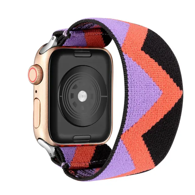 Elastic Scrunchie Strap Band for Apple Watch 7 5 6 4 8mm 40mm 42mm 44mm Women Bracelet for iwatch series 7 6 se 5 4 45mm 41mm boho purple