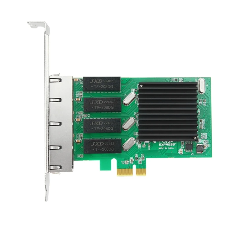 

F3MA 4 Ports PCI-E RJ45 Server PCIe x1 RTL8111H Chip 10/100 /1000Mbps Lan Server Quad-Port Gigabit Ethernet Card