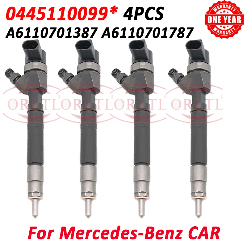 

New Injector 0445110099 Diesel Fuel Injection Nozzle 0 445 110 099 OEM A6110701387 A6110701787 For Mercedes Benz