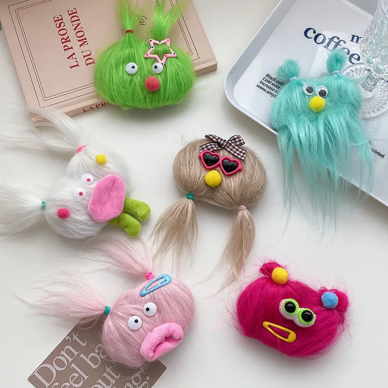 

Weird and Ugly Hair Clips for Girls Dopamine Colored Bb Clips Funny Plush Braided Hair Clips Children Cute Cartoon Hairpins
