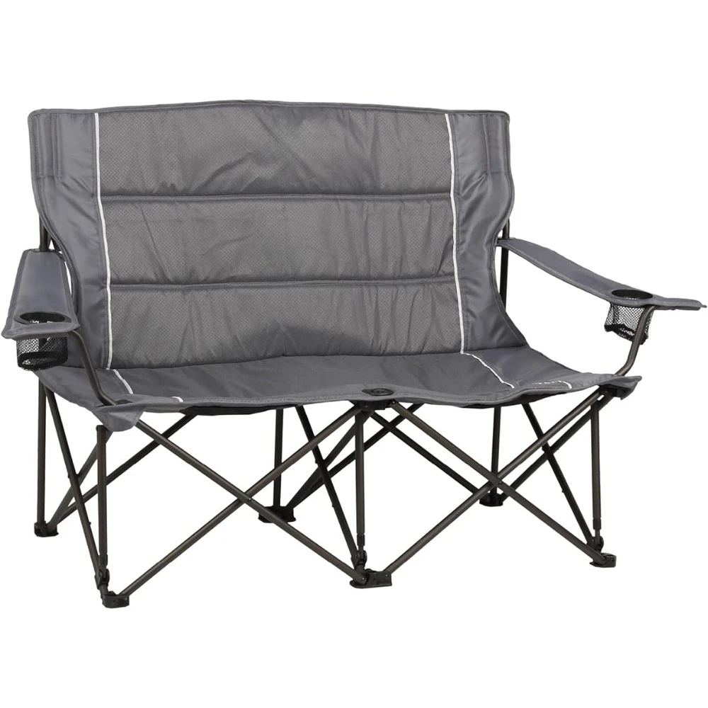 

2 Person Folding Loveseat Comfortable Double Foldable Camping Chair Folding Lawn chairs for Outside, outdoor chair