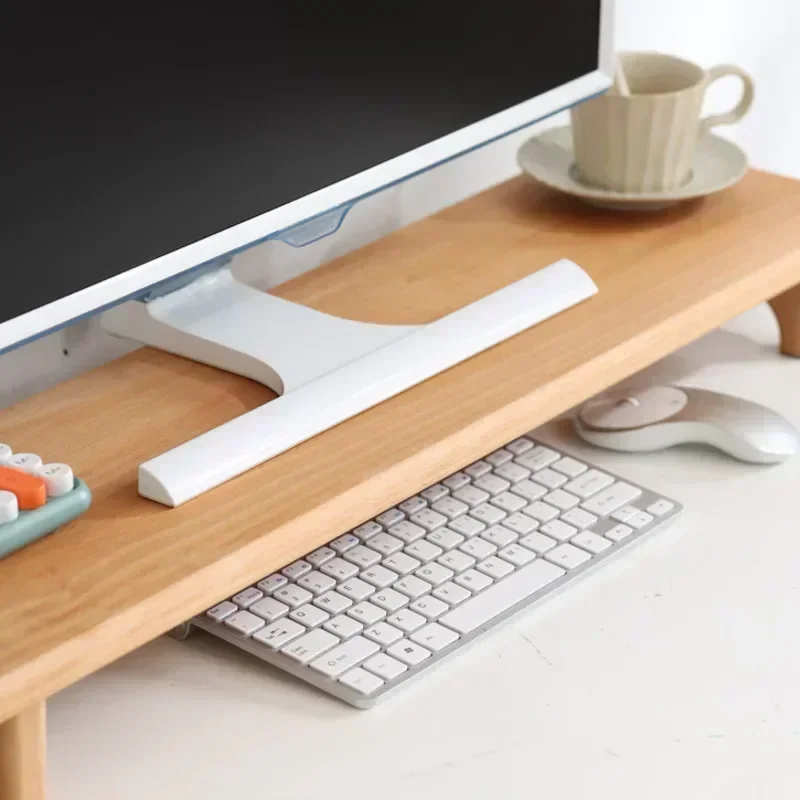 Solid Wood Desktop Height Increase Rack Table Computer Screen Base Partition Storage Holders Beech Wood Environmental Protection 4