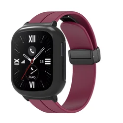 Magnetic Silicon Strap with Protective Case for Honor Watch 4 - Premium Wristband Replacement Accessory (Wine red)