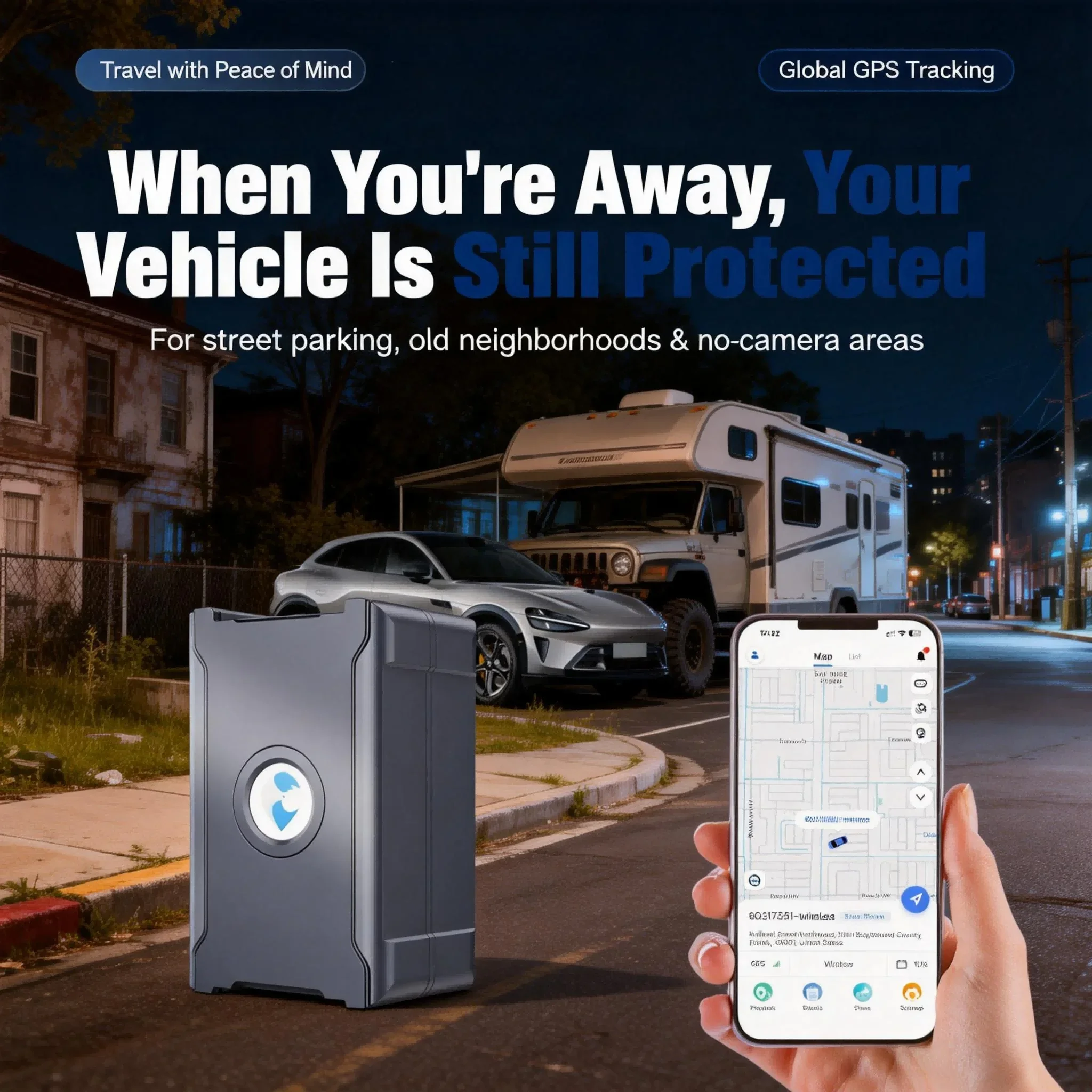 Wireless GPS Tracker for Car Anti-Theft | Global Real-Time Vehicle Locator with IoT SIM | Vibration & Geo-Fence Alarm | 15+ Days 1