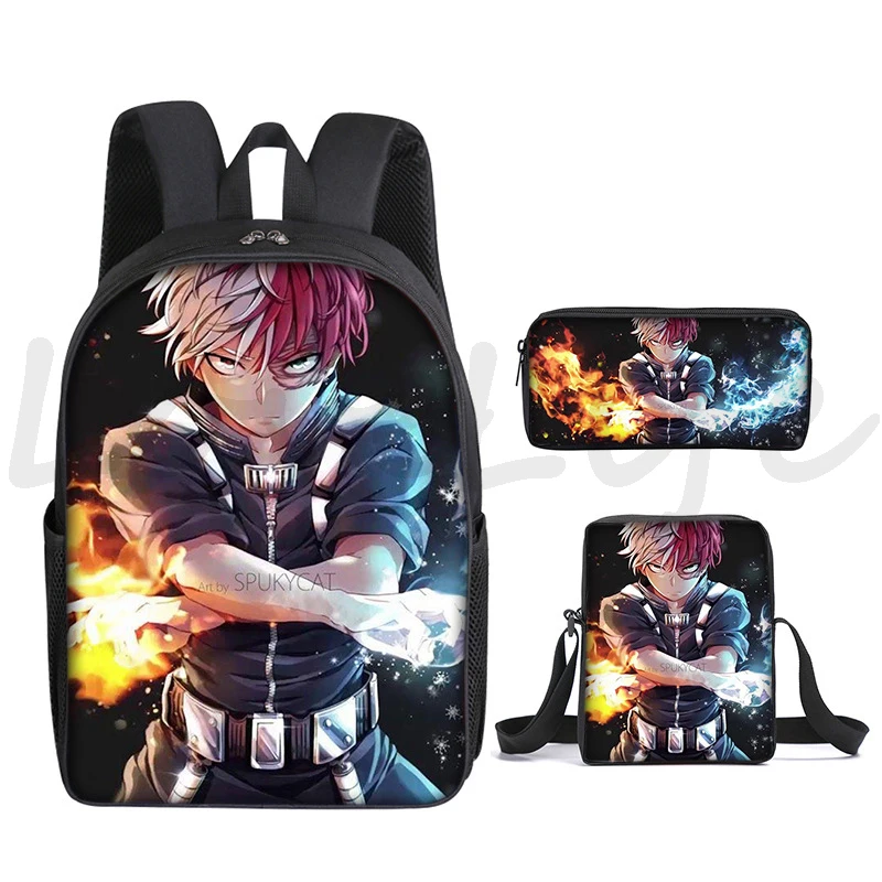 

My Hero Academia Backpack for Teens Student Rucksack 3Pcs/set Children Schoolbags Travel Bookbag boys girls Anime Mha Backpack