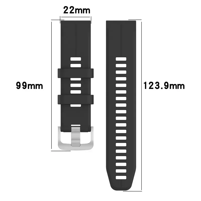 Silicone Sport Wristband Bracelet - 22mm Watch Strap