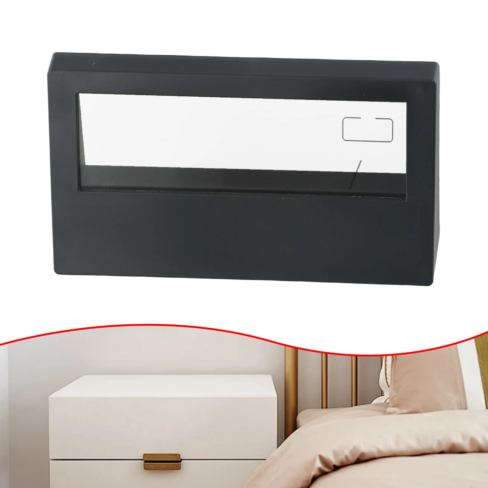

13*3*7cm Thermo-Hygrometer Clock Creative Weather Display Electronic Alarm CLock Minimalist Bedside Electronic Clock