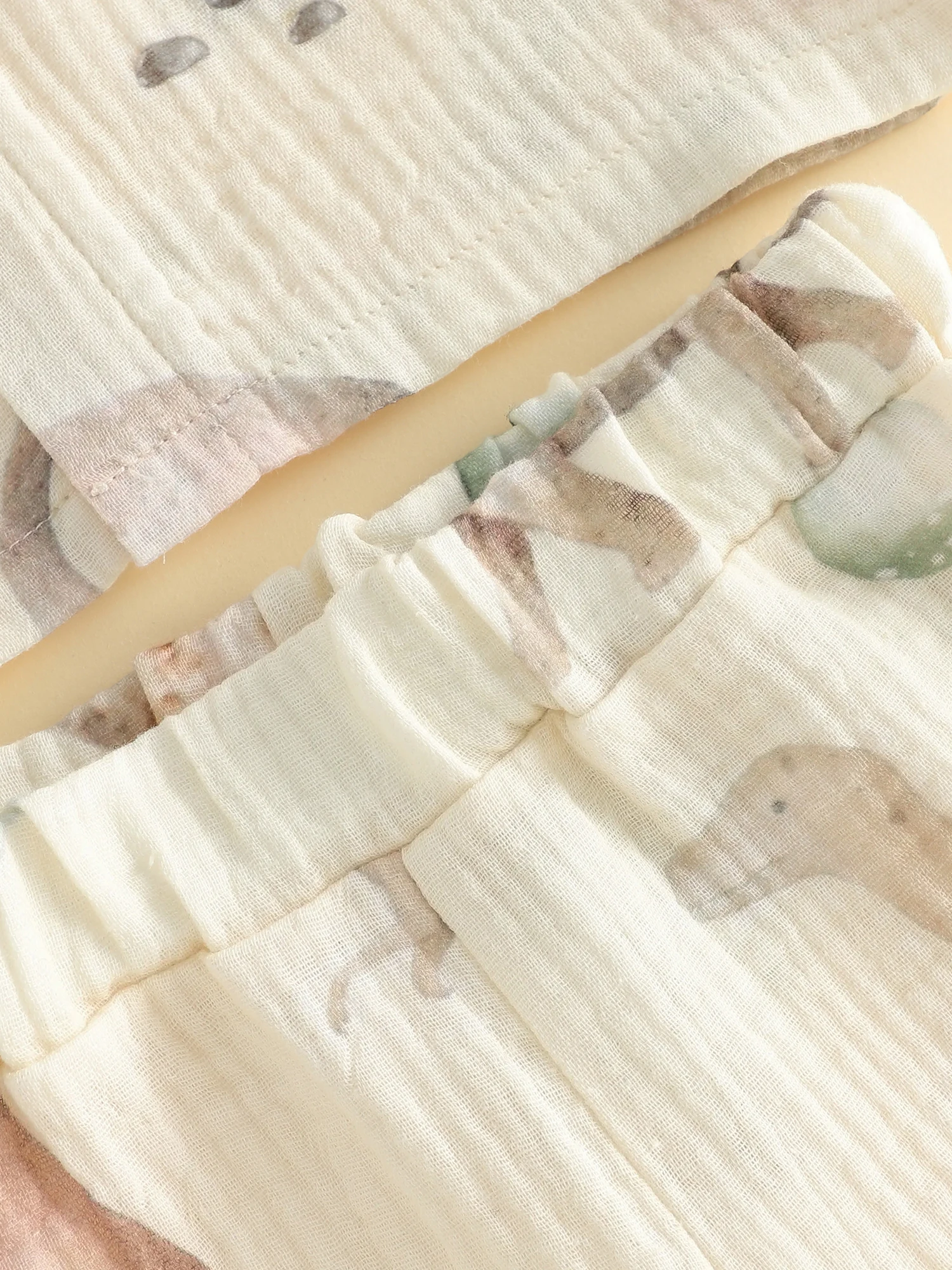 Sommer-Outfit für Kleinkinder, Dinosaurier-/Blatt-/Kokosnussbaum-Druck, Hemd mit Knopfleiste, Kragen, kurzen Ärmeln und Shorts, 2-teiliges Set – Detail 9