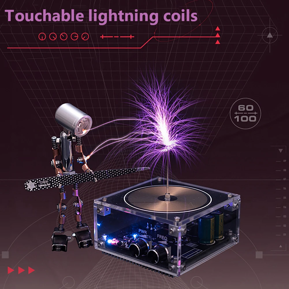 Bobine de musique Tesla AC110-240V, générateur d'arc haute fréquence,  Bluetooth, jouets éducatifs pour enfants, cadeau