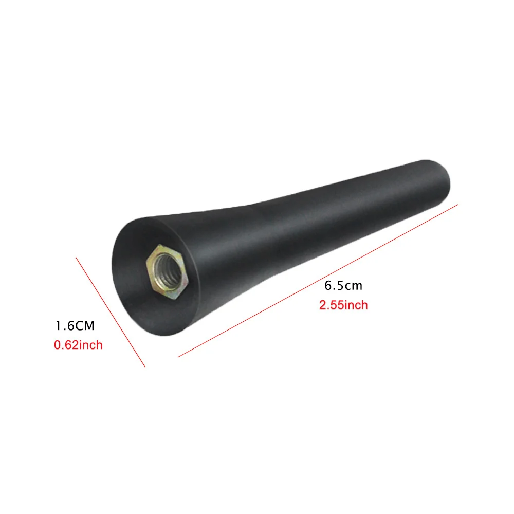 Car Radio Antenna 2.6 Inch Universal Rubber Mini Short Receiver Pole FM AM Roof Mount Screws Accessory Tool