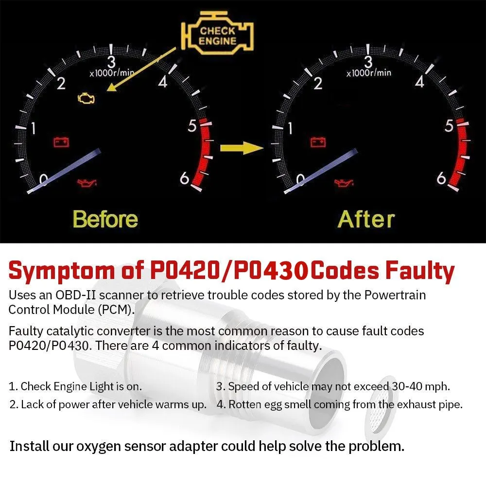 O2 Oxygen Sensor Connector Internal Thread M18x1.5 Bung Adapter P0420 P0430 for OFF ROAD