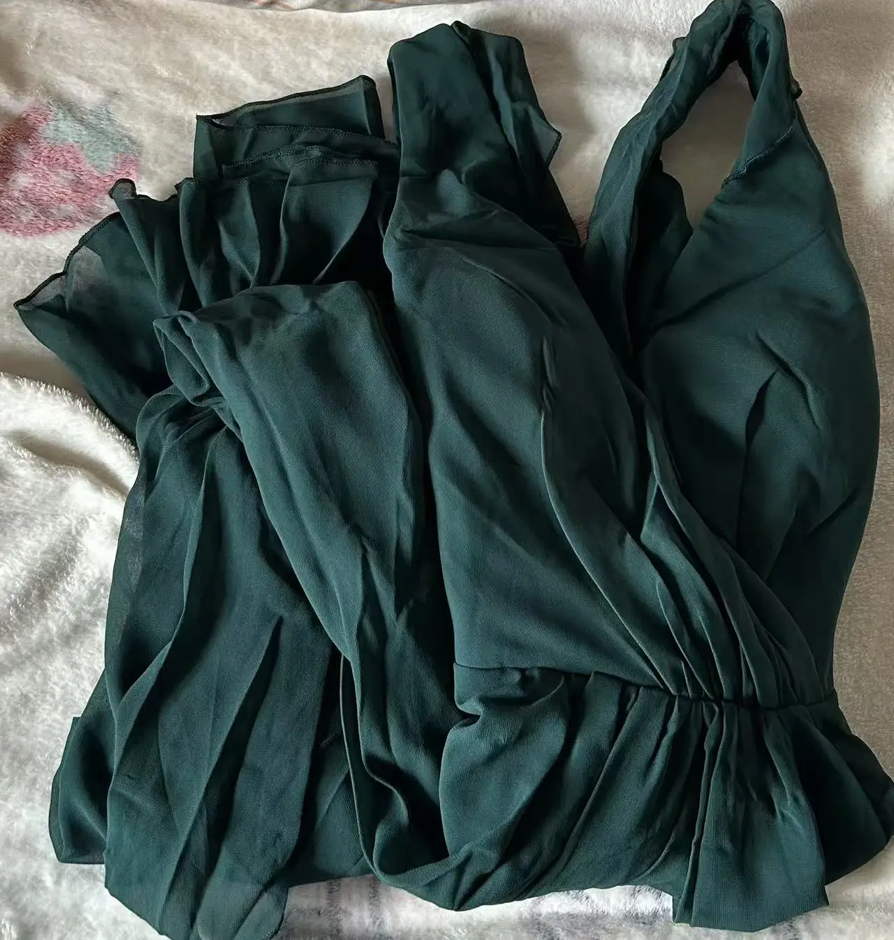 chiffon green dress