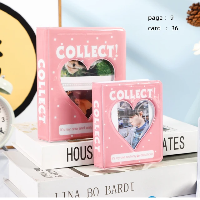 Kpop – classeur de cartes Photo, mignon Album Photo, Mini porte-carte Photo 3 pouces, cœur d'amour creux, collecteur de livres, Machine à relier Fajas 5