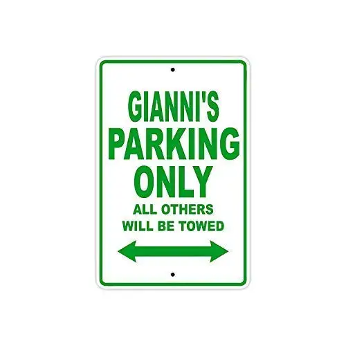 

Vintage Metal Signs for Garage 12 x 8 Inches Gianni's Parking Only All Others Will Be Towed Name Wall Decor Beer SignChic Ar