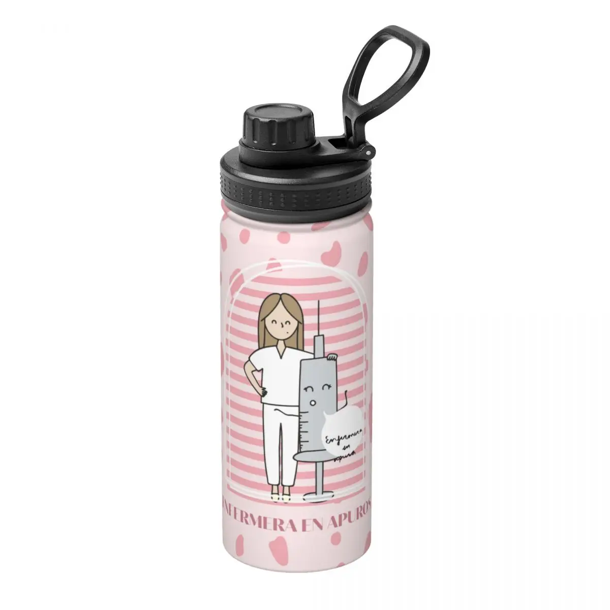 thumbnail image 1 of Termo portátil de acero inoxidable para médico y Enfermera, botella de agua aislada, vaso de vacío, 18oz, 1 of 4