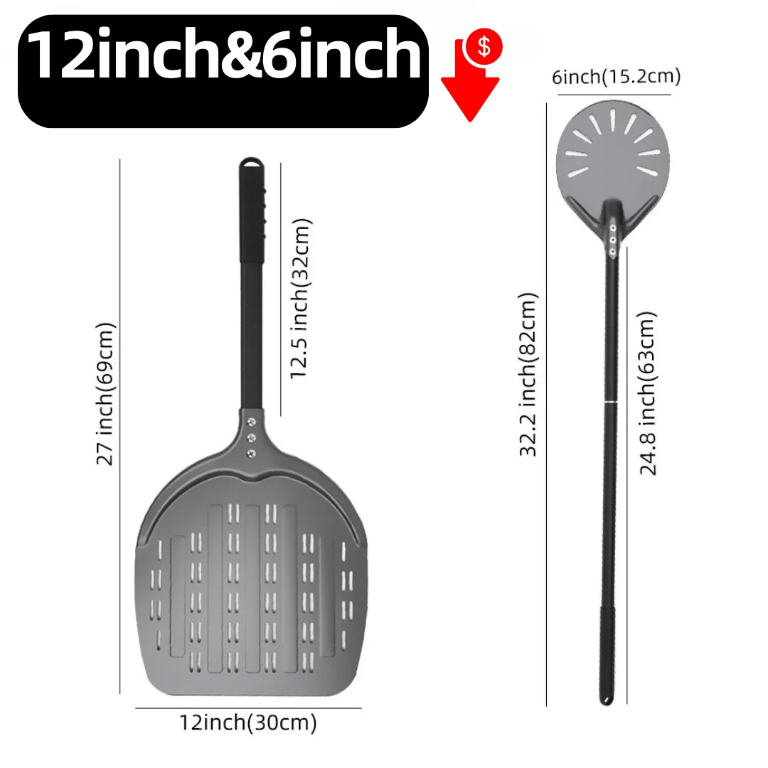 Enhanced Pizza Oven Shovel and Paddle Set - Hard Anodized Baking Tool Collection