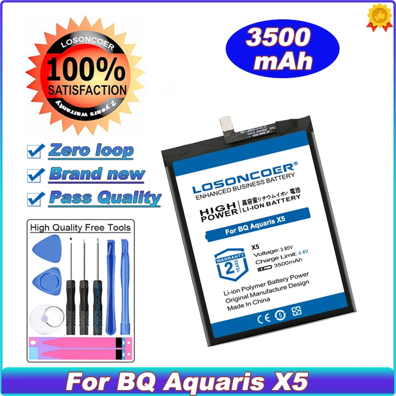 

Original LOSONCOER 3500mAh For Model BQ Battery 2900 For BQ Aquaris X5 Replacement Phone Battery +Free tools